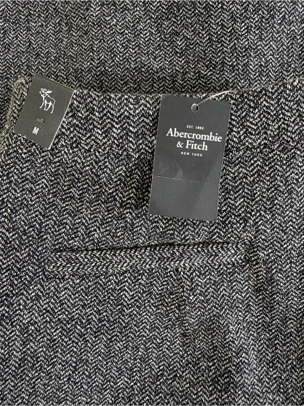 Abercrombie & Fitch Sloane Wide Leg Trouser Pants Gray Herringbone NWT Size M - Picture 7 of 7